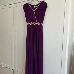 KOH KOH Maxi Dress with Gold embroidery